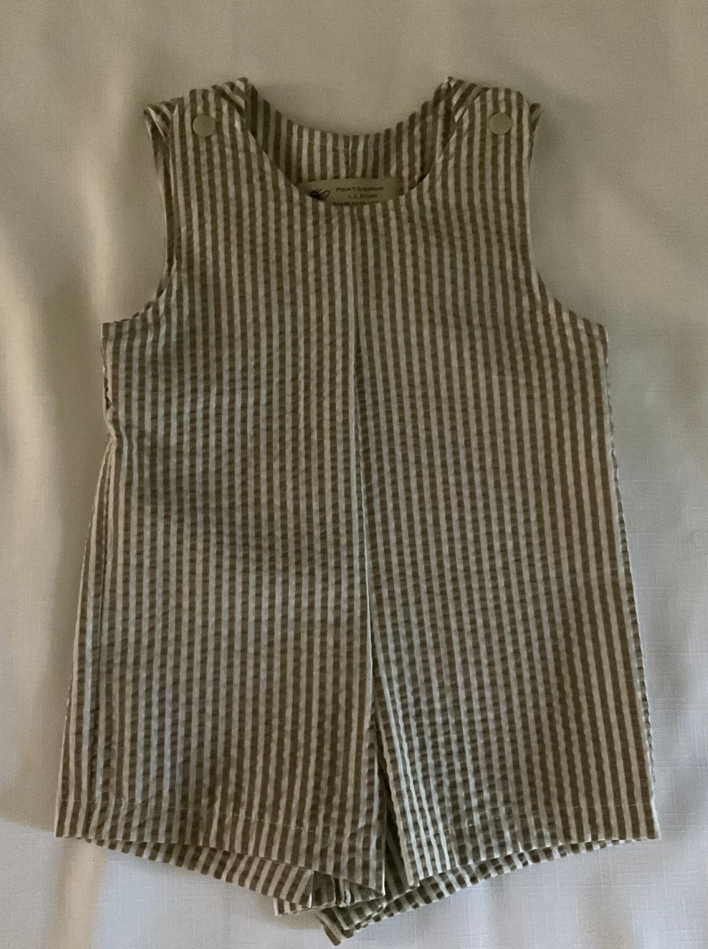 Cinnamon & White Stripe Romper