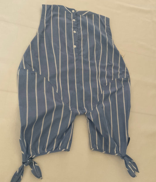 Blue & White Stripped Short Romper