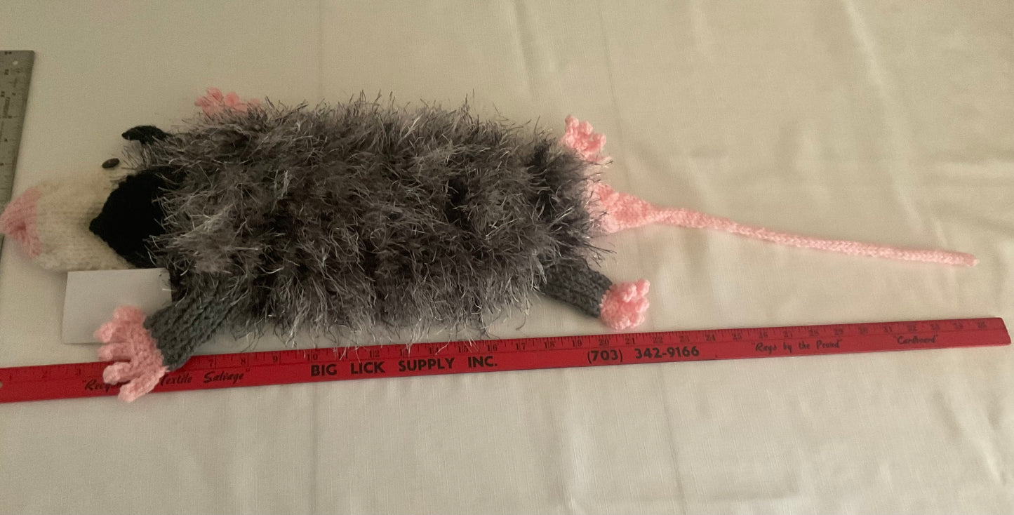 Hand Knitted Opossum Trio