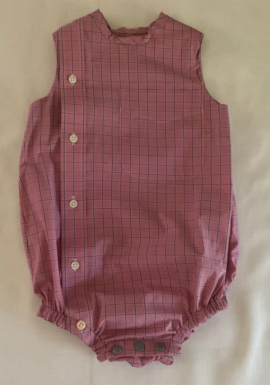 Spicy Cinnamon Candy Plaid Asymmetrical Onesie Romper