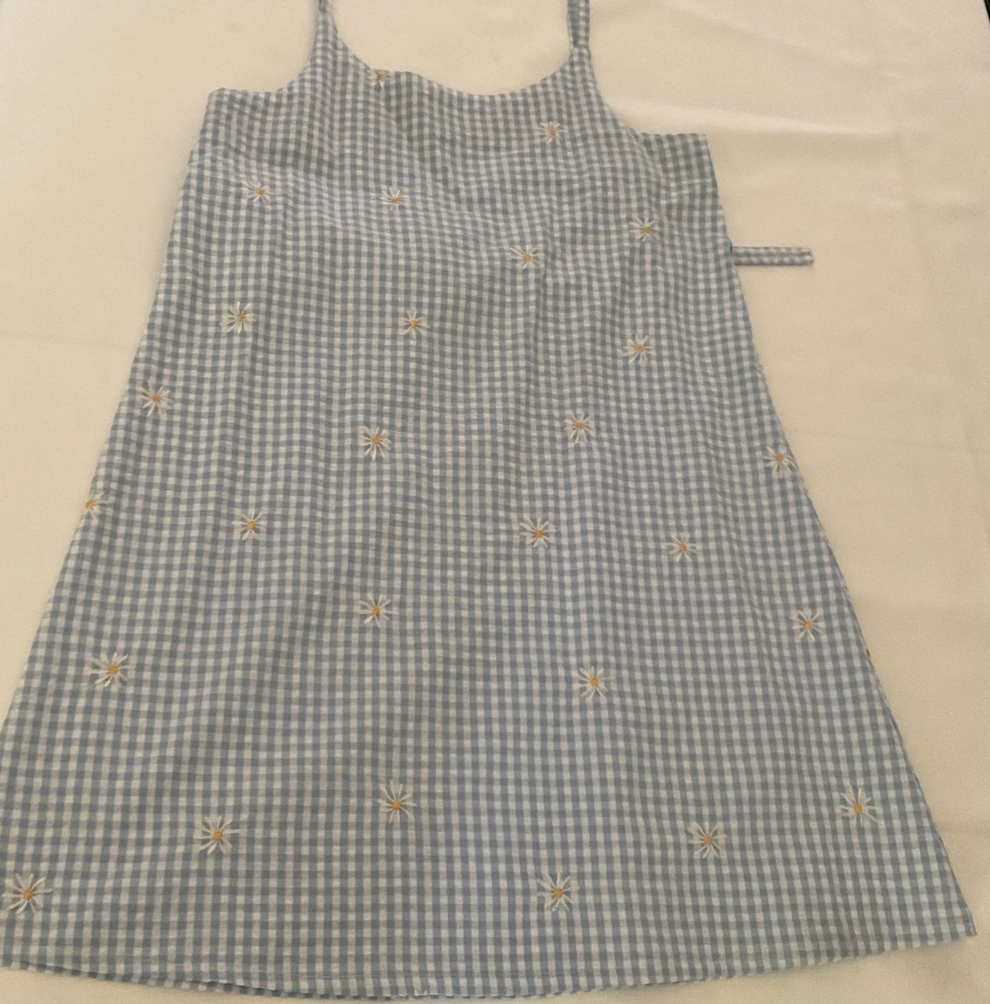Teen Baby Blue & White Gingham Shift Dress