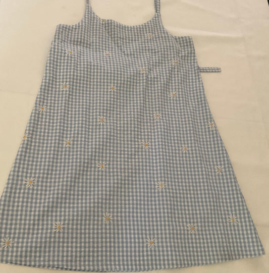 Teen Baby Blue & White Gingham Shift Dress
