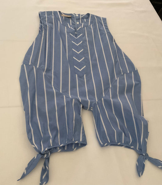 Blue & White Stripped Short Romper